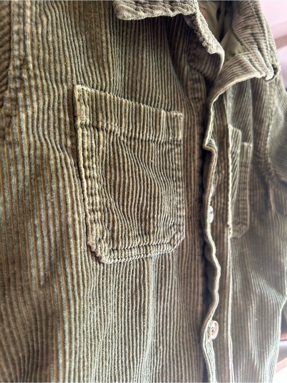 Cat & Jack Olive Green Corduroy Button-Up Jacket - Picture 3 of 4